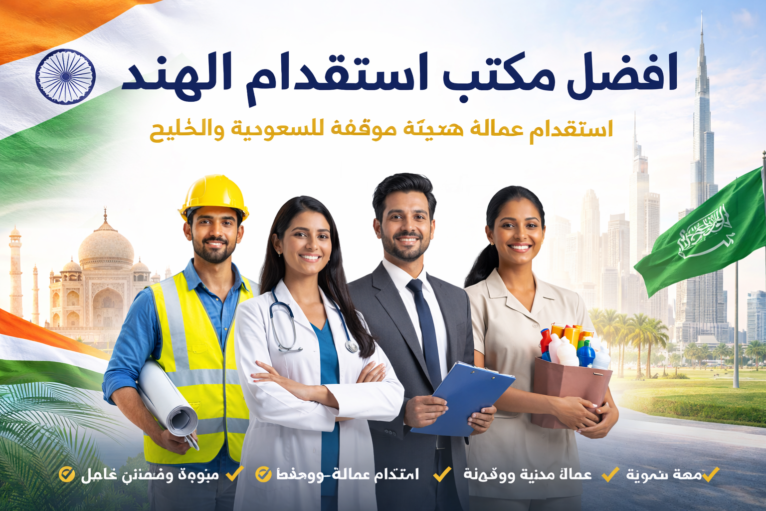افضل مكتب استقدام الهند | استقدام عمالة هندية موثوقة للسعودية والخليج